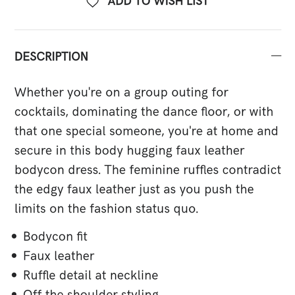 Strapless faux leather dress - Picture 2 of 2